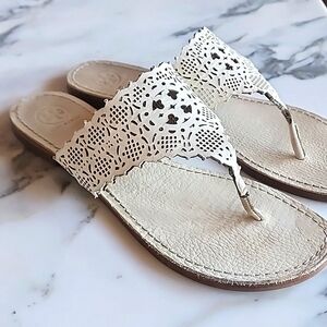 Tory Burch Cream Cut-Out Sandals